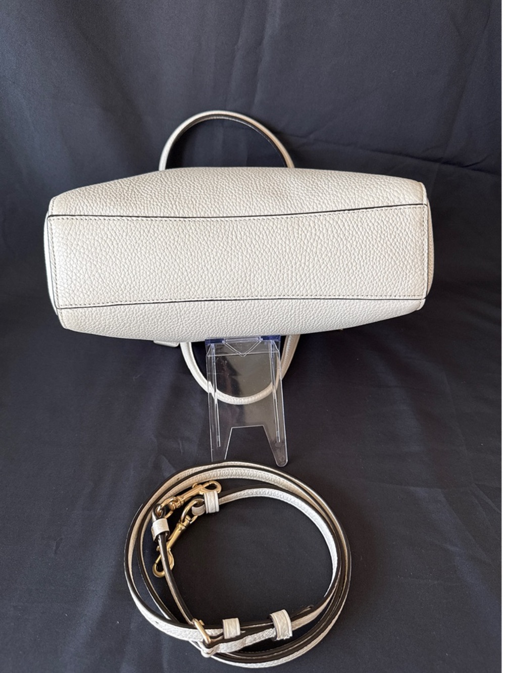 Coach Prairie Satchel Chalk White Pebbled Leather With Red Cherry Charm - Picture 7 of 13